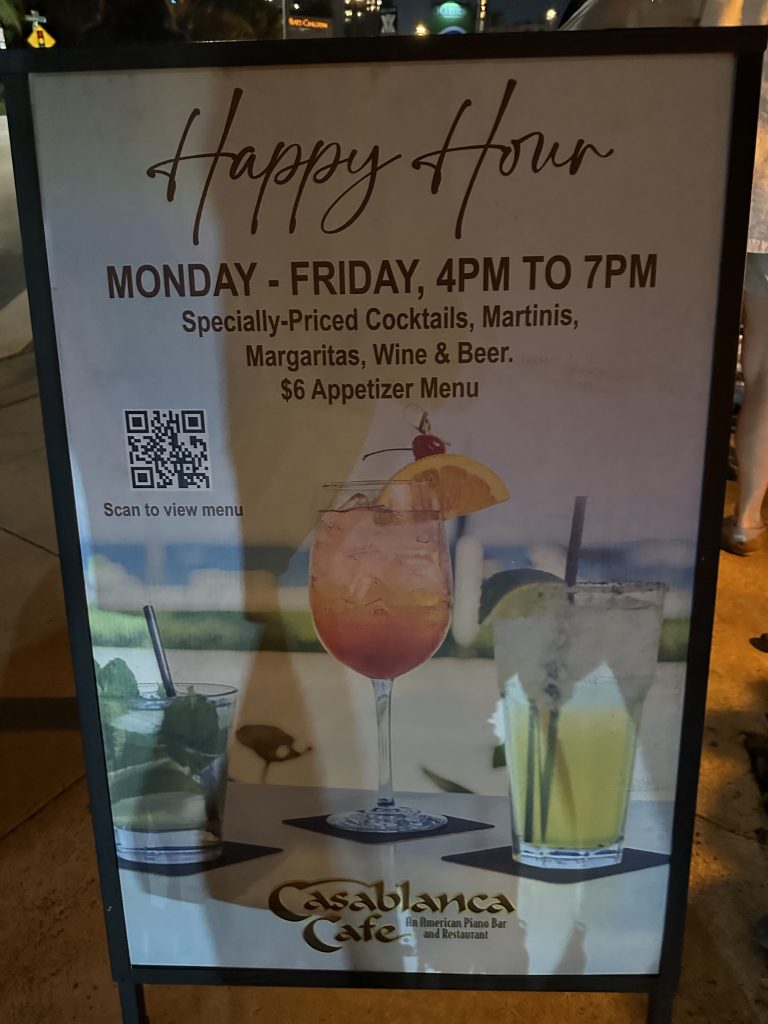 Casablanca Cafe Happy Hour